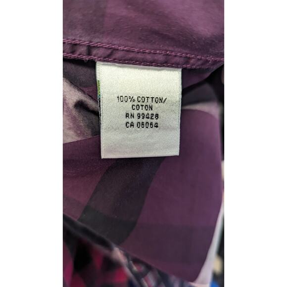 Bugatchi shaped fit men shirt check plaid print button down long sleeve size Med - Picture 7 of 11